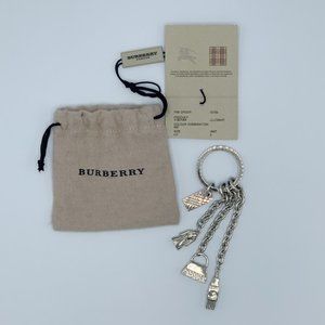 Burberry Silver Multi Charm Key Chain